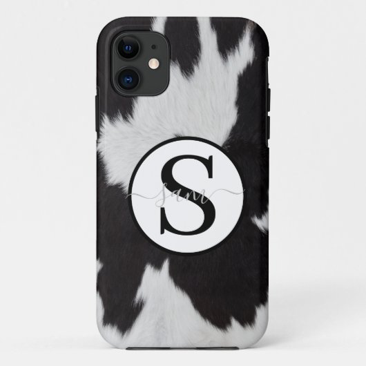 Koeienhuid Black White Monogram Case-Mate iPhone Case (Achterkant)