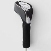 Koeienhuid Black White Monogram Golf Head Hoesje Golfheadcover (Schuin)