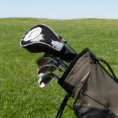 Koeienhuid Black White Monogram Golf Head Hoesje Golfheadcover (Insitu)