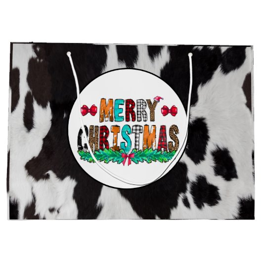Koeienhuid Black White, prettige kerstcadeau Groot Cadeauzakje (Achterkant)