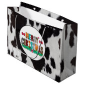 Koeienhuid Black White, prettige kerstcadeau Groot Cadeauzakje (Voorkant Gekanteld)