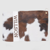 Koeienhuid Brown en White Golf Towel Golfhanddoek (Horizontaal)