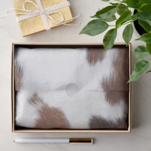Koeienhuid Bruin en Wit Tissuepapier (Geschenk)
