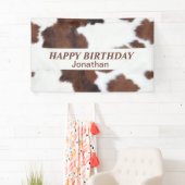 koeienhuid bruin HAPPY BIRTHDAY Spandoek (Insitu)