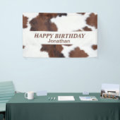 koeienhuid bruin HAPPY BIRTHDAY Spandoek (Beurs)