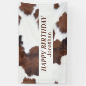 koeienhuid bruin HAPPY BIRTHDAY Spandoek (Verticaal)