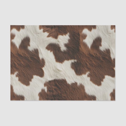 Koeienhuid Bruin Wit Lederen Koe Bont Tissuepapier (Voorkant)
