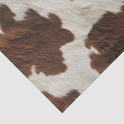 Koeienhuid Bruin Wit Lederen Koe Bont Tissuepapier (Detail)