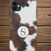 Koeienhuid bruin wit monogram Hoesje-Mate iPhone C Case-Mate iPhone Case