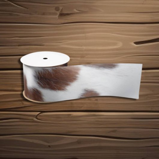 koeienhuid bruin wit satijnlint satijnen lint