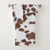 koeienhuid bruin witte badhanddoekset bad handdoek (Insitu)