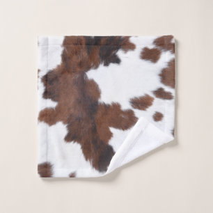 koeienhuid bruin witte badhanddoekset bad handdoek