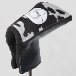 Koeienhuid Bruin Witte Monogram Golfheadcover