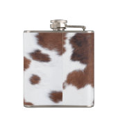 Koeienhuid bruin zwart-witmonogram heupfles (Achterkant)