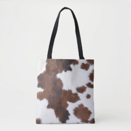koeienhuid bruine canvas tas