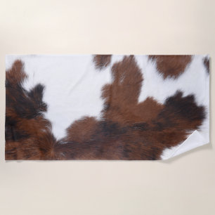 koeienhuid bruine witte badhanddoek
