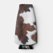 koeienhuid bruine witte fleskoeler flesjeskoeler (Voorkant)