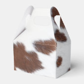 koeienhuid bruine witte voordoos bedankdoosjes (Voorkant Zijde)