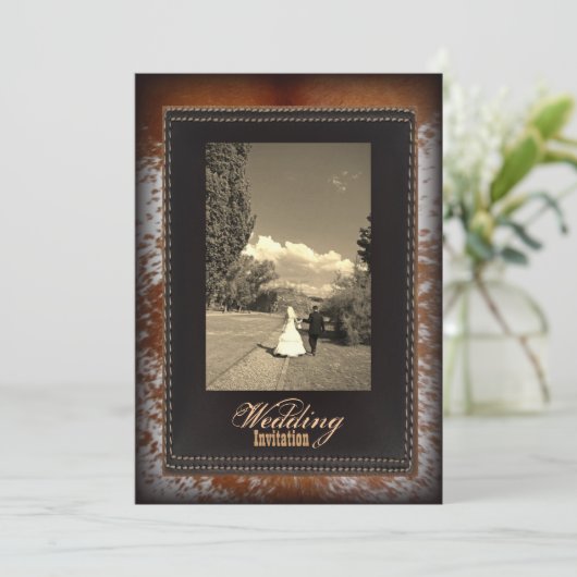 koeienhuid Cowboy Country western Weddenschap Kaart (Staand voorkant)