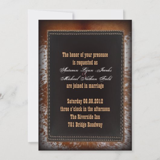 koeienhuid Cowboy Country western Weddenschap Kaart (Achterkant)