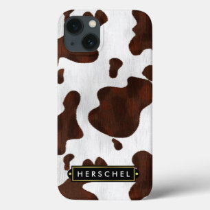 Koeienhuid Faux Western leder geplaatst op persoon iPhone 13 Hoesje