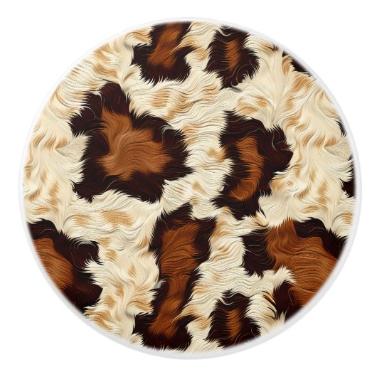 Koeienhuid keramische knop (Voorkant)