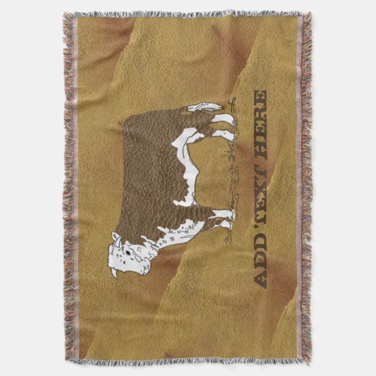 Koeienhuid Meng kunstleder Deken (Voorkant Verticaal)