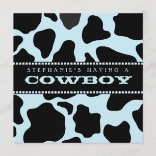 koeienhuid print cowboy Baby shower Kaart