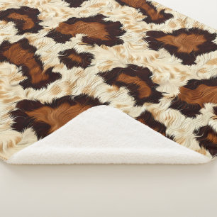 Koeienhuid Sherpa Fleece Blanket Deken
