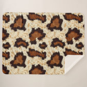 Koeienhuid Sherpa Fleece Blanket Deken (Voorkant (horizontaal))