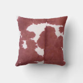 Koeienhuid Tan en White Pattern Print Cushion Kussen (Achterkant)