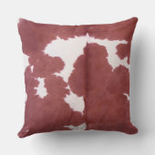 Koeienhuid Tan en White Pattern Print Cushion Kussen (Achterkant)