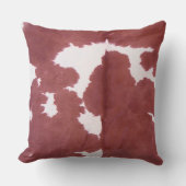 Koeienhuid Tan en White Pattern Print Cushion Kussen (Voorkant)