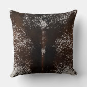 Koeienhuid Tan en White Pattern Print Cushion Kussen (Achterkant)