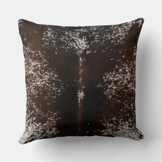 Koeienhuid Tan en White Pattern Print Cushion Kussen (Achterkant)