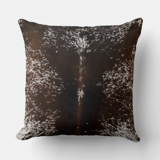 Koeienhuid Tan en White Pattern Print Cushion Kussen (Voorkant)