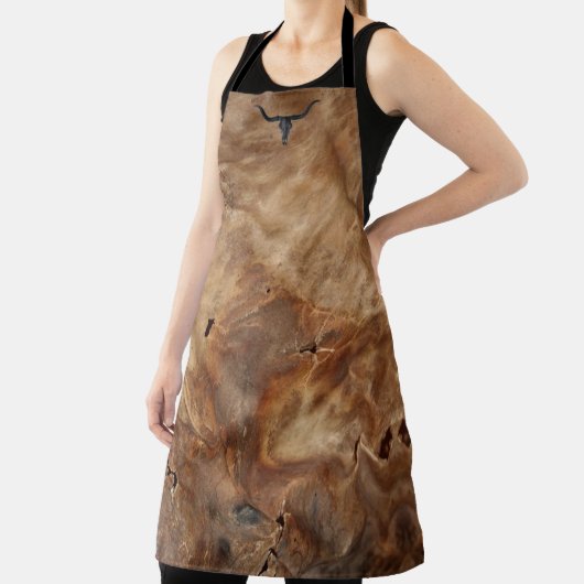 koeienhuid van bruin leder Afdruk All-Over Print A Schort (Insitu)