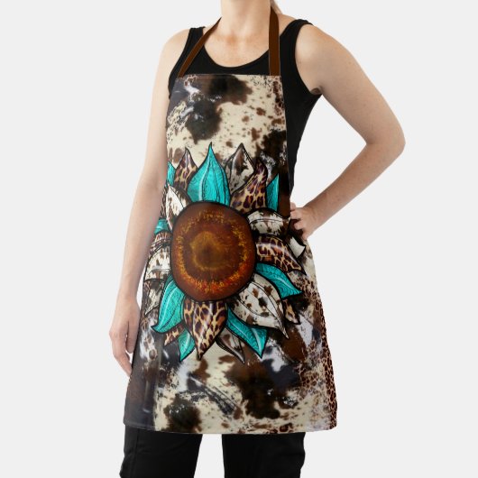 Koeienhuid van het land en laurierdruk schort (Insitu)