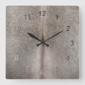 Koeienhuid Vierkante Klok (Voorkant)