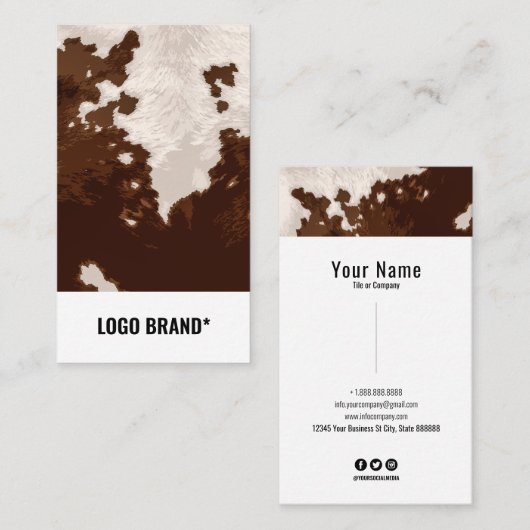 KOEIENHUID VISITEKAARTJE (Voorkant / Achterkant)