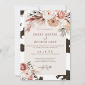 Koeienhuid Westerne Cowboy Ranch Boho Fotobruiloft Kaart (Voorkant)