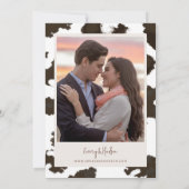 Koeienhuid Westerne Cowboy Ranch Boho Fotobruiloft Kaart (Achterkant)