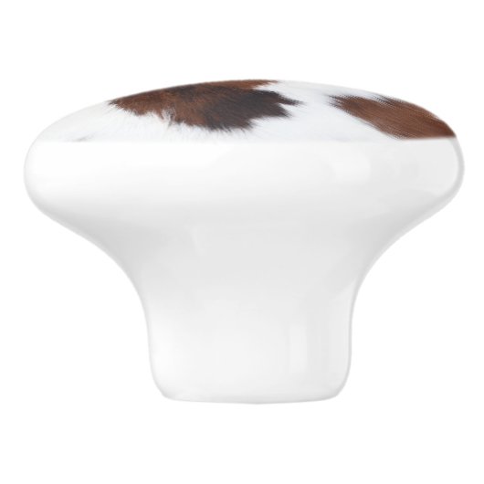 koeienhuid wit keramische knop (Zijkant)
