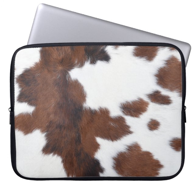koeienhuid wit laptop sleeve (Voorkant)