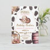 Koeienhuid Woods Cowgirl Verjaardags Hoedown Uitno Kaart (Staand voorkant)