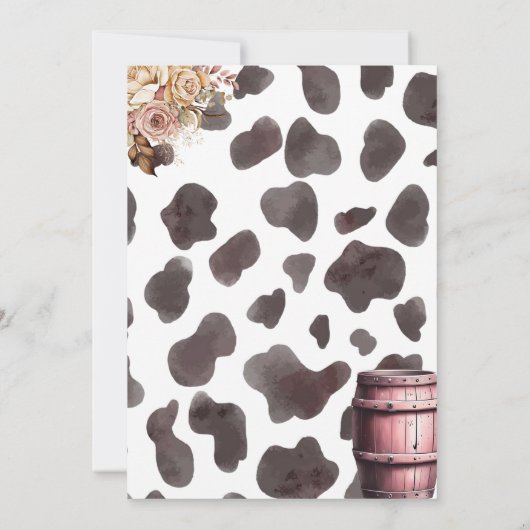 Koeienhuid Woods Cowgirl Verjaardags Hoedown Uitno Kaart (Achterkant)