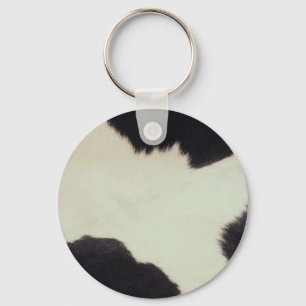 Koeienhuid, zwart en wit sleutelhanger