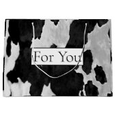 Koeienhuid zwart in wit voor grote cadeautas (Voorkant)