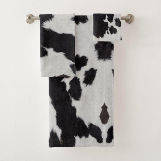 koeienhuid zwart wit bad handdoek (Insitu)