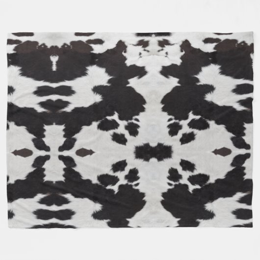 koeienhuid zwart wit fleece deken (Voorkant (Horizontaal))